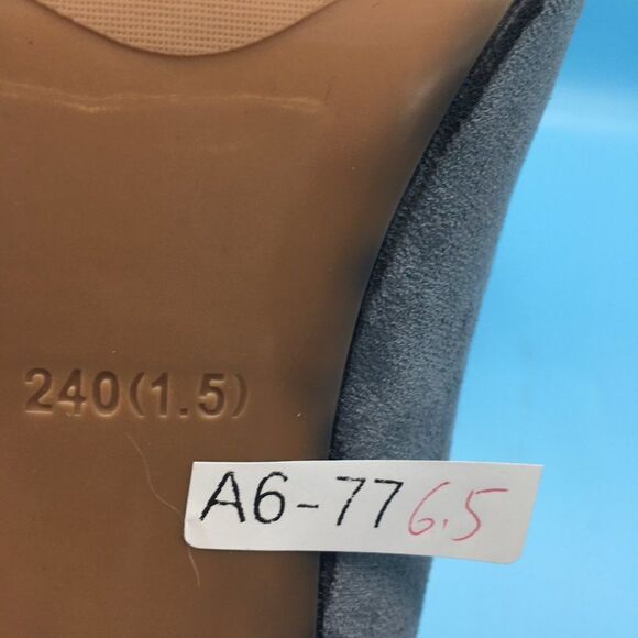 Gray Pointed Toe Pumps Mid Heel Stilettos Slip On Office Dress Shoe - Picture 9 of 9